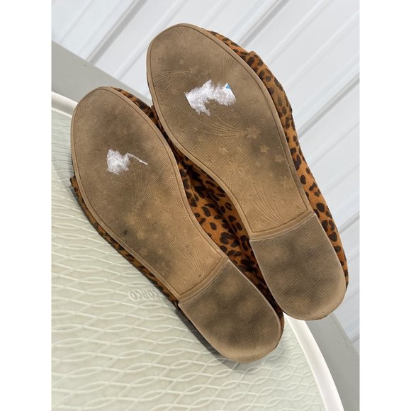 Maurices Bianca Leopard Print Front Knot Flats Womens 8 Slip-On Faux Suede Tan - Picture 7 of 10